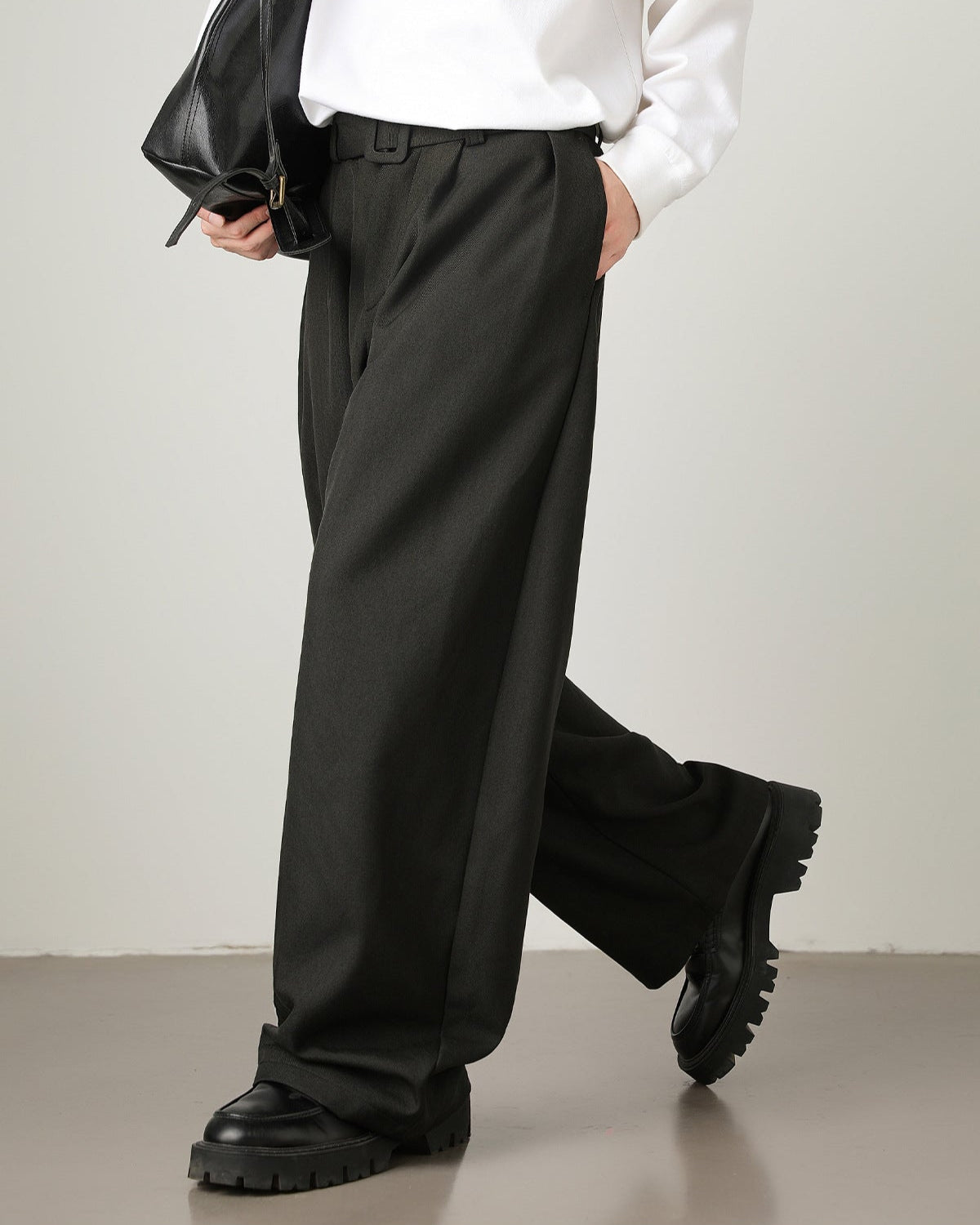 Pantaloni Larghi da uomo in Misto Lana e Cotone | Rowan, immagine 18