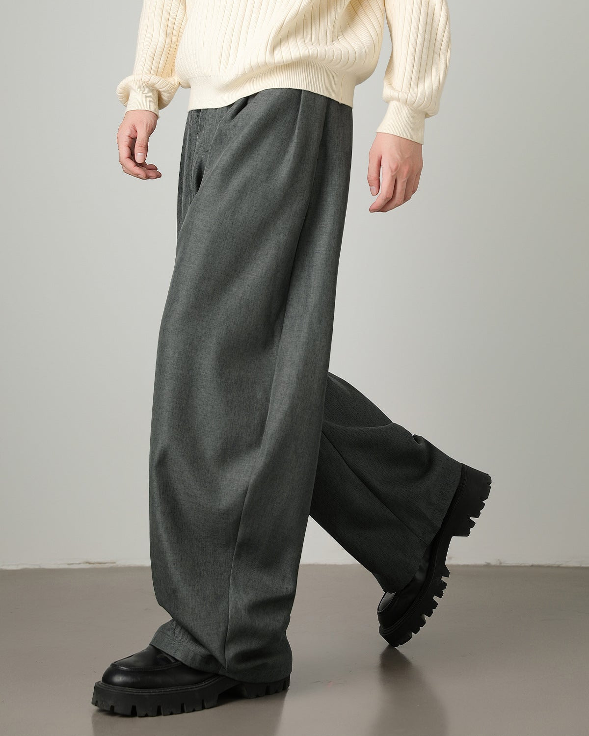 Pantaloni Larghi da uomo in Misto Lana e Cotone | Rowan, immagine 16