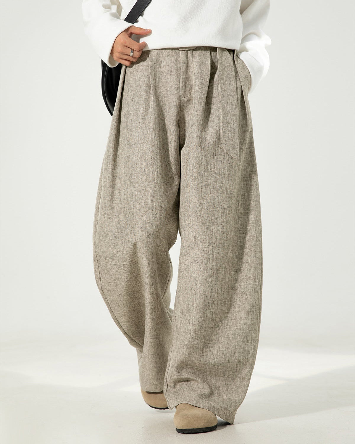 Pantaloni Larghi da uomo in Misto Lana e Cotone | Rowan, immagine 4