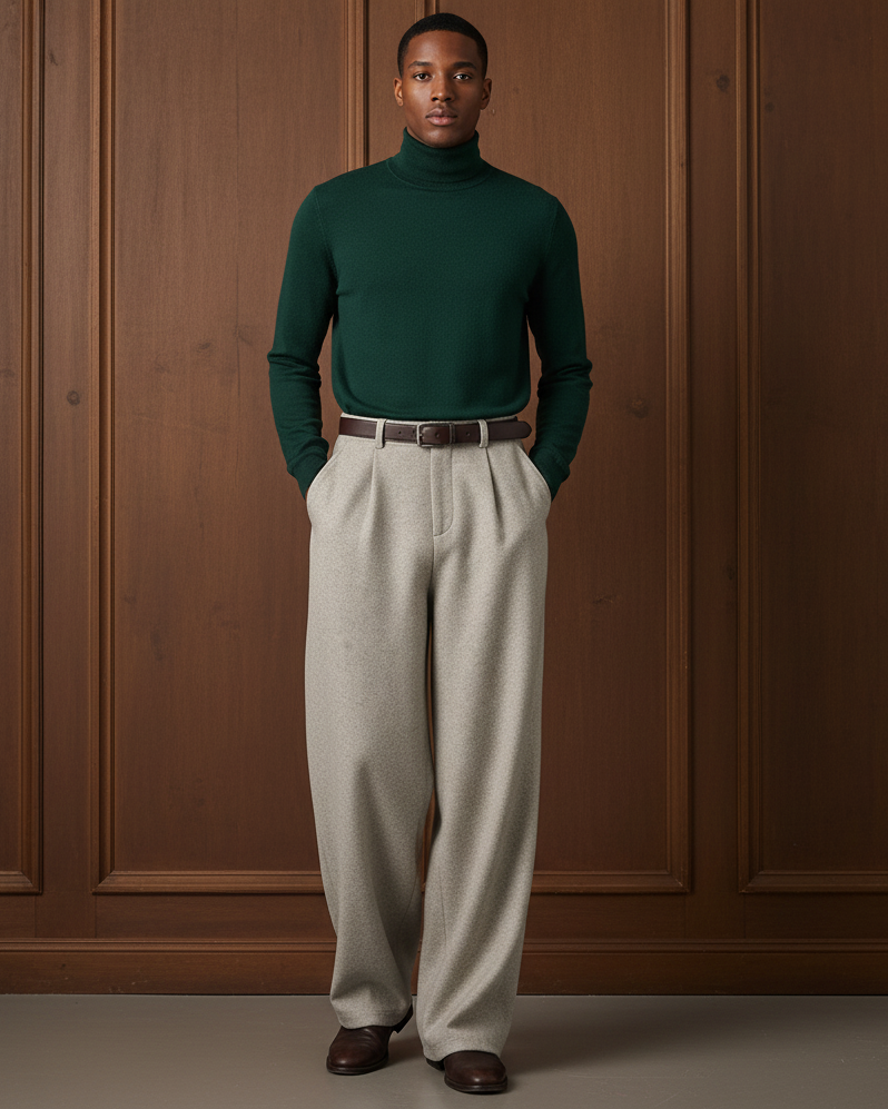 Pantaloni Larghi da uomo in Misto Lana | Rowan, immagine 4