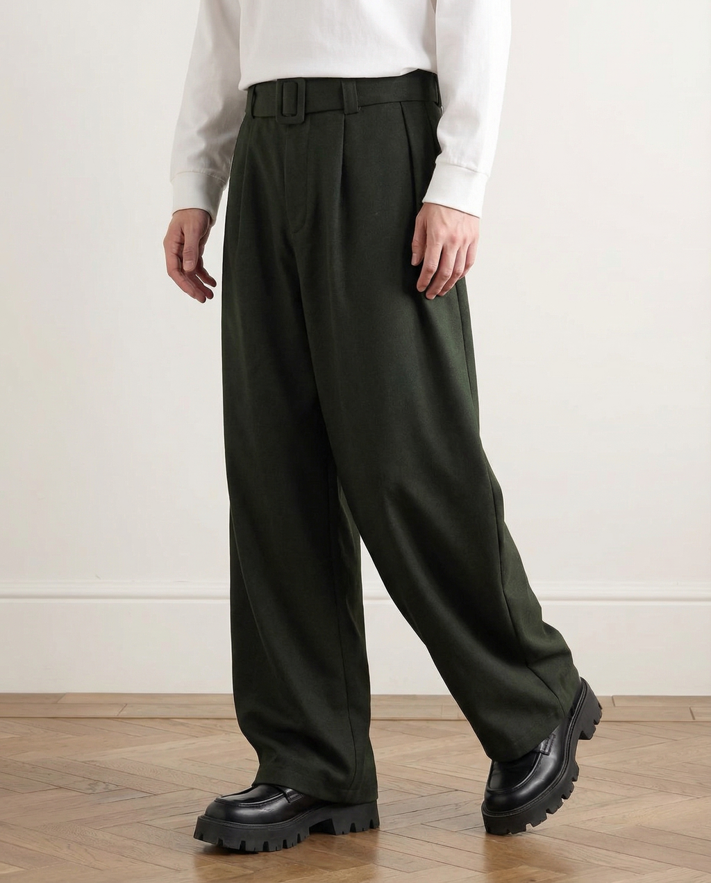 Pantaloni Larghi da uomo in Misto Lana e Cotone | Rowan, immagine 11