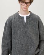 Maglione da uomo con Collo Aperto in Maglia | Rowan, immagine 2