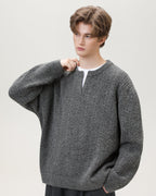 Maglione da uomo con Collo Aperto in Maglia | Rowan, immagine 4