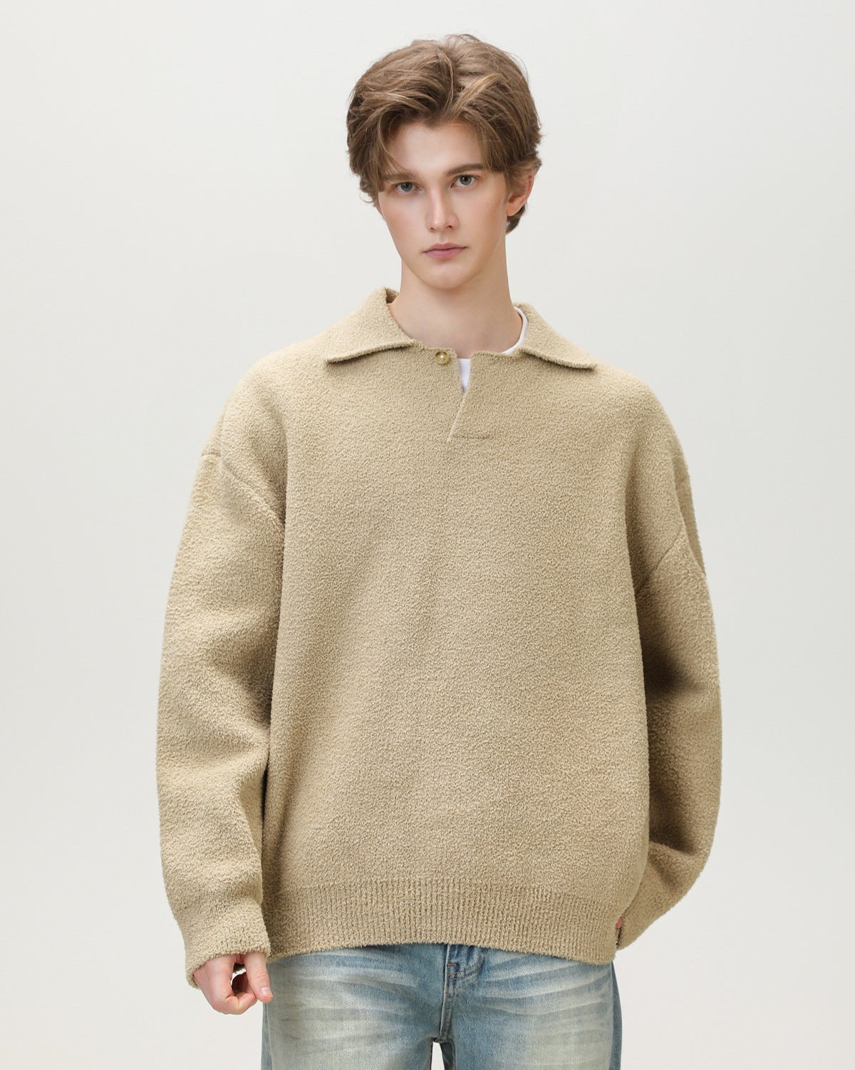 Maglione da uomo Serafino Oversize in Misto Lana | Rowan, immagine 9