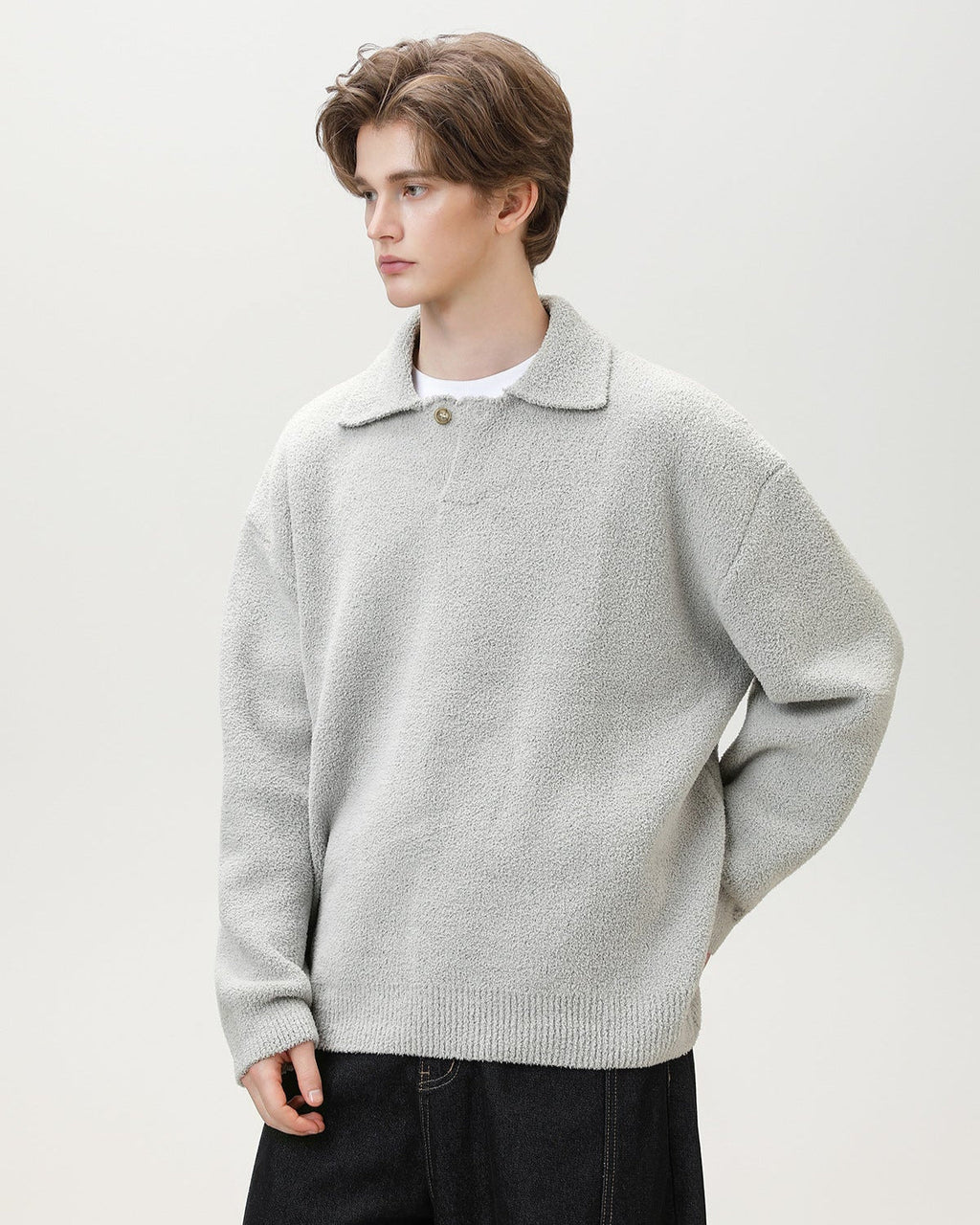 Maglione da uomo Serafino Oversize in Misto Lana | Rowan, immagine 3