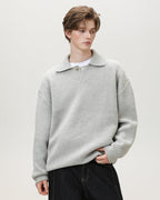 Maglione da uomo Serafino Oversize in Misto Lana | Rowan