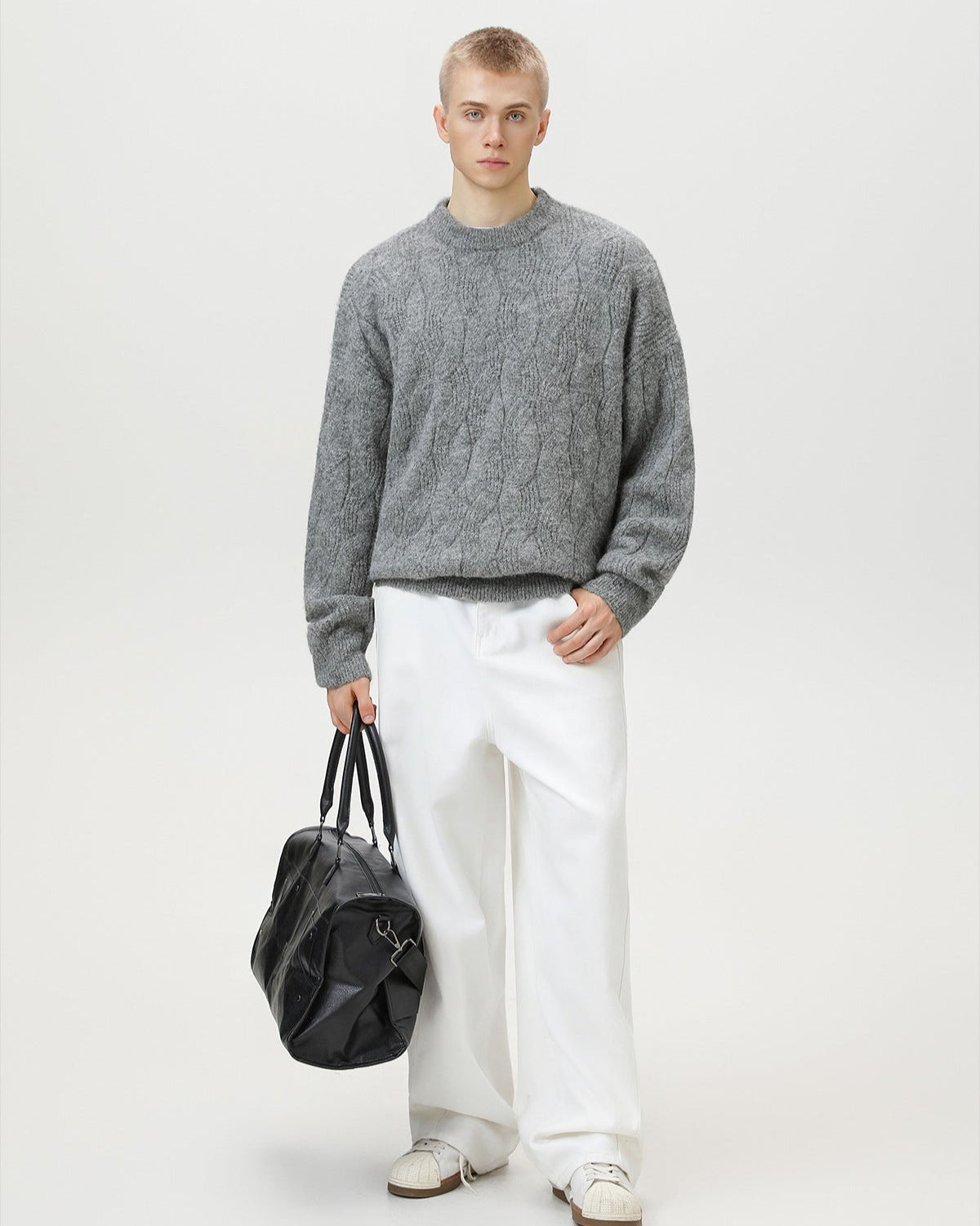 Maglione da uomo Oversize a Trecce Girocollo | Rowan, immagine 2