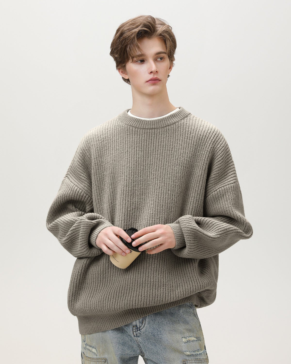 Maglione da uomo Oversize Girocollo Comodo | Rowan