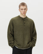 Maglione da uomo Oversize con Colletto Polo in Misto Lana | Rowan