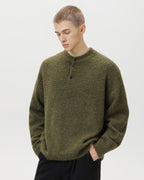 Maglione da uomo Oversize con Colletto Polo in Misto Lana | Rowan, immagine 3