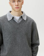 Maglione da uomo Scollo a V con Colletto in Lana | Rowan, immagine 7