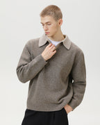 Maglione da uomo Scollo a V con Colletto in Lana | Rowan, immagine 4