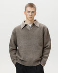 Maglione da uomo Scollo a V con Colletto in Lana | Rowan