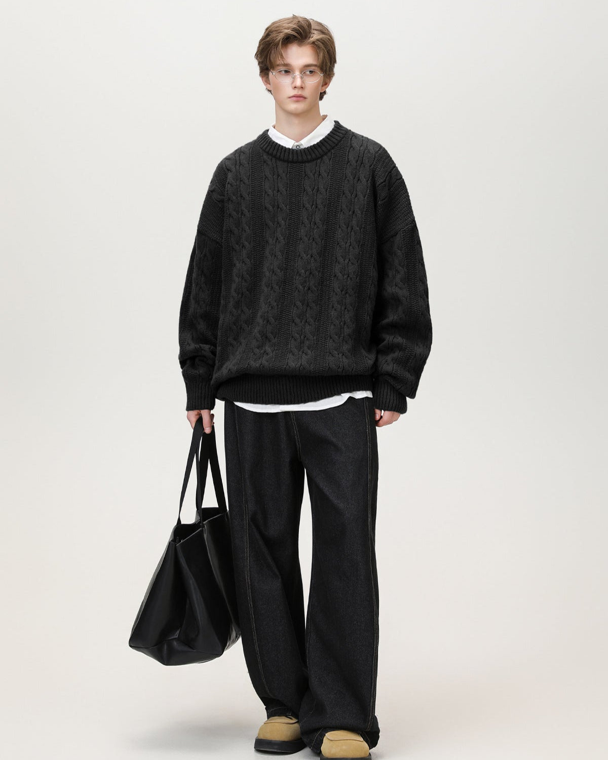 Maglione da uomo a Trecce in Misto Lana | Rowan, immagine 7
