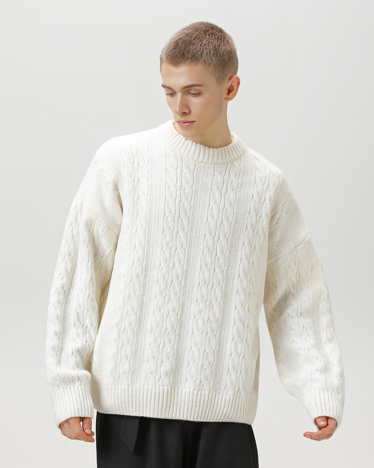 Maglione da uomo a Trecce in Misto Lana | Rowan, immagine 6