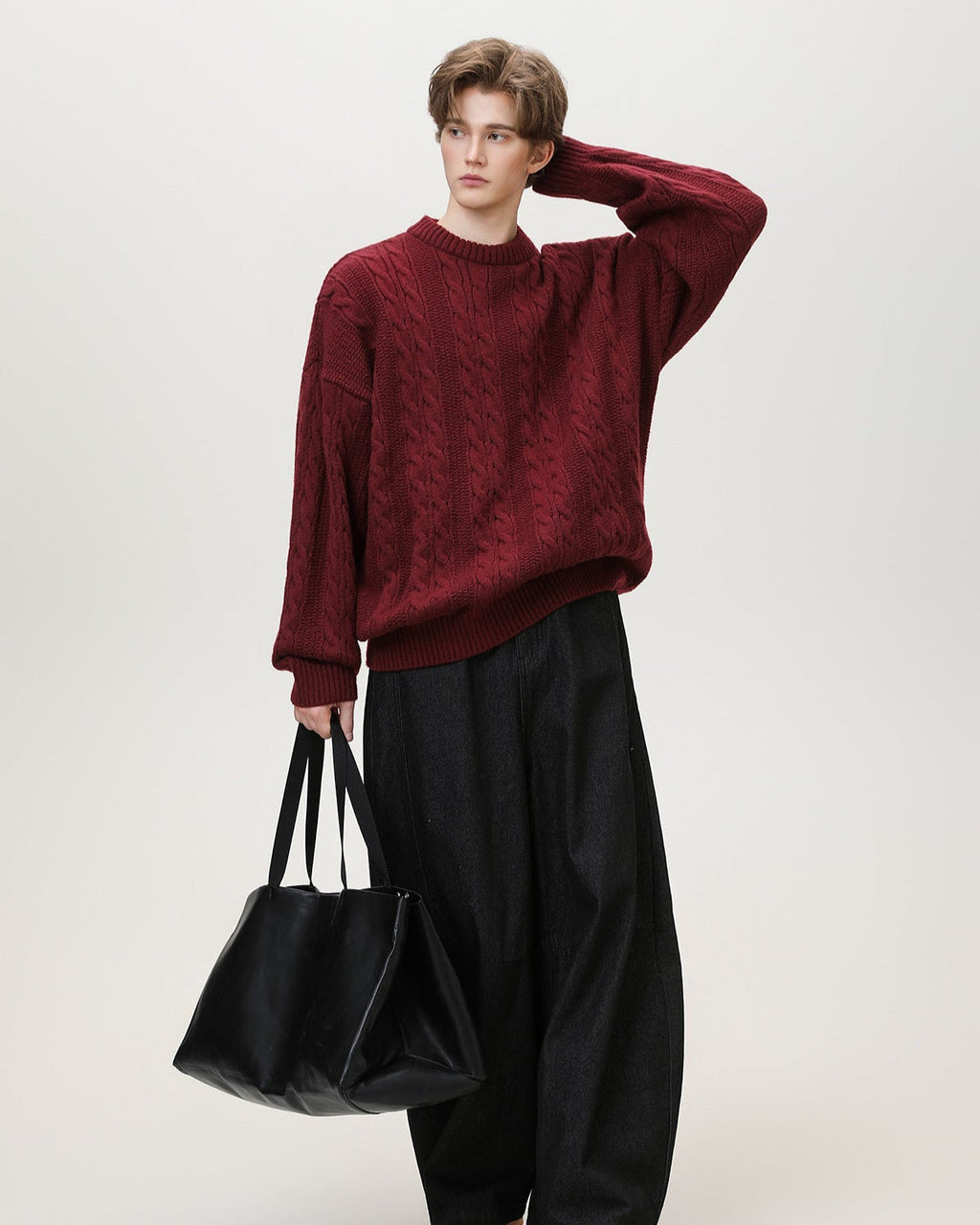Maglione da uomo a Trecce in Misto Lana | Rowan, immagine 12