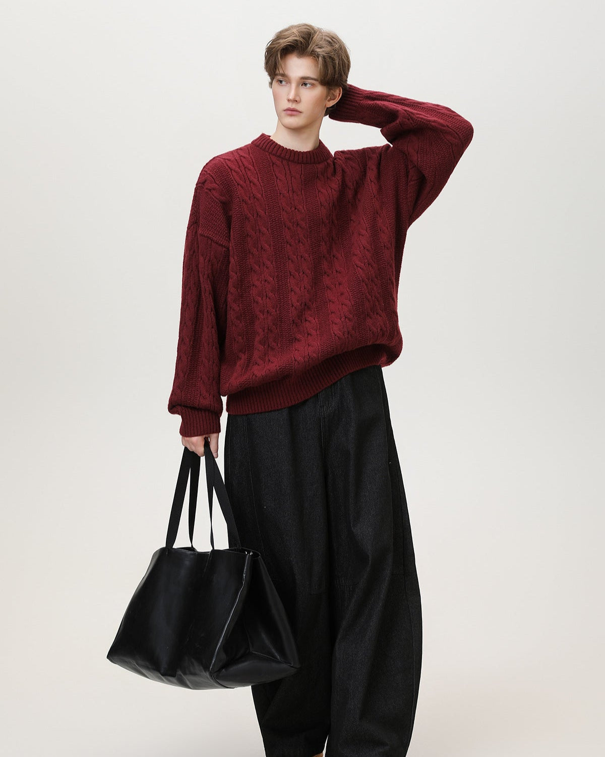 Maglione da uomo a Trecce in Misto Lana | Rowan, immagine 12