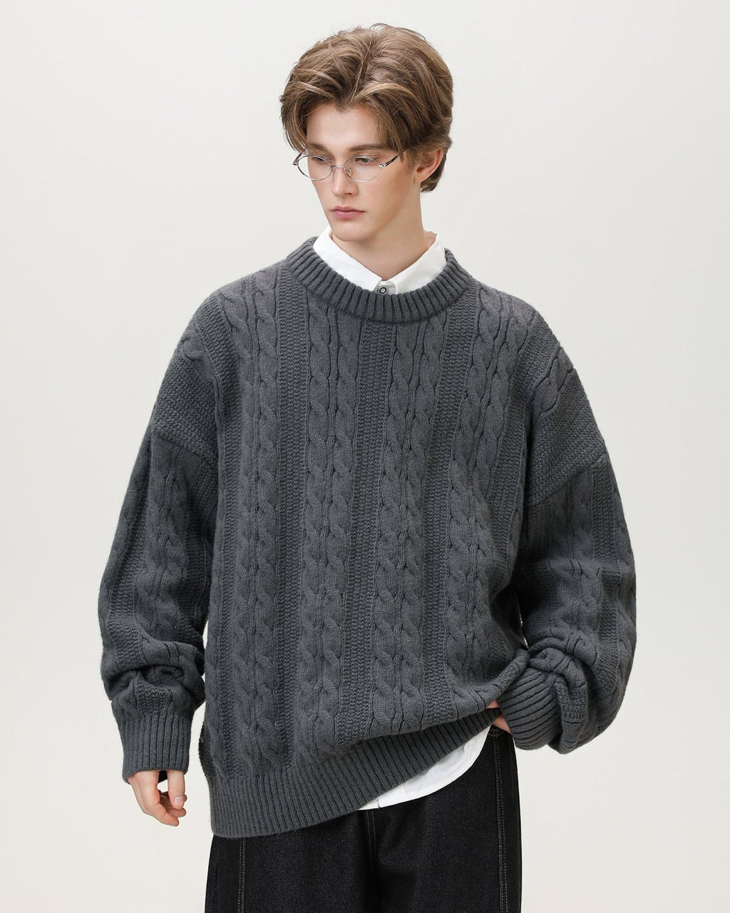 Maglione da uomo a Trecce in Misto Lana | Rowan, immagine 13