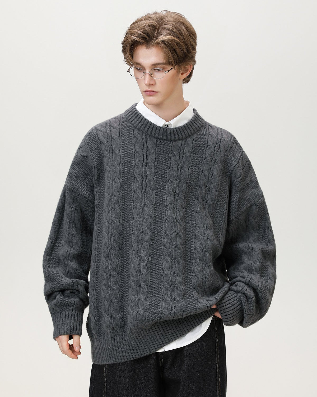 Maglione da uomo a Trecce in Misto Lana | Rowan, immagine 13