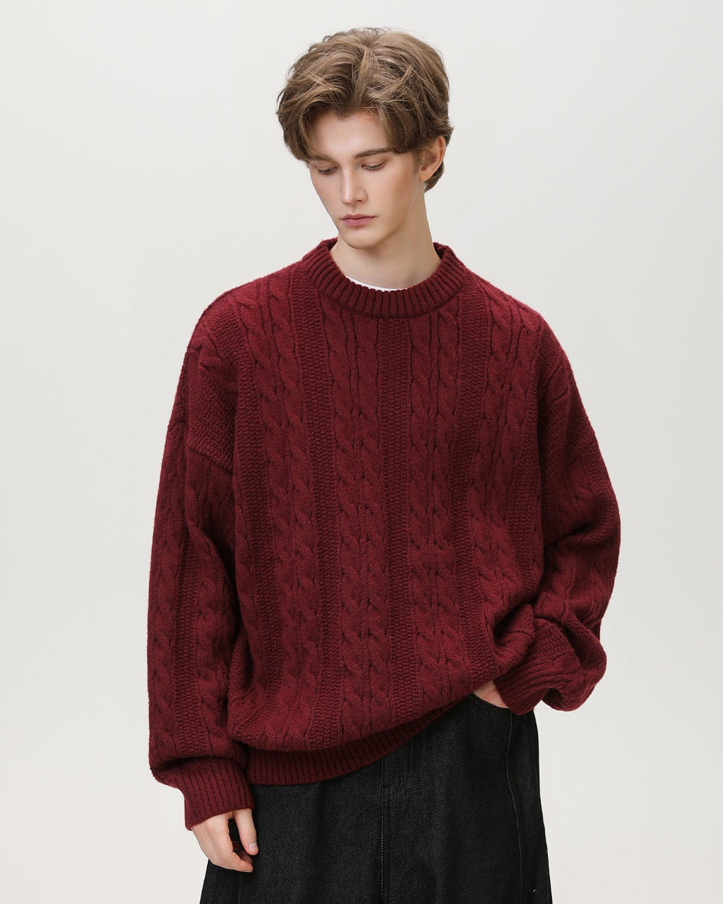 Maglione da uomo a Trecce in Misto Lana | Rowan, immagine 11